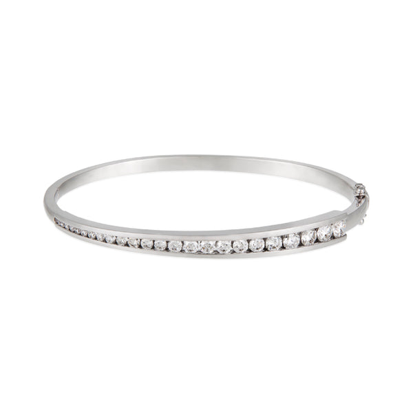 2.00ct TW Oval Cut Diamond Bangle in 18ct White Gold