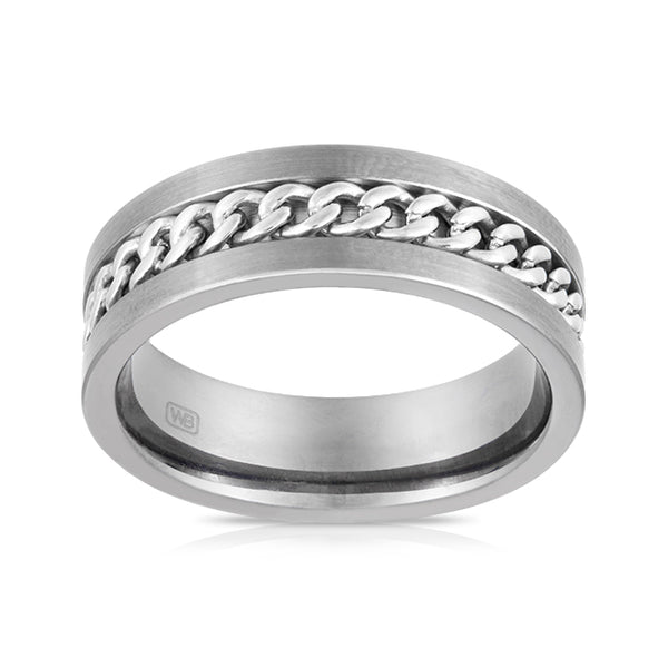 Tungsten Inlay Set Ring