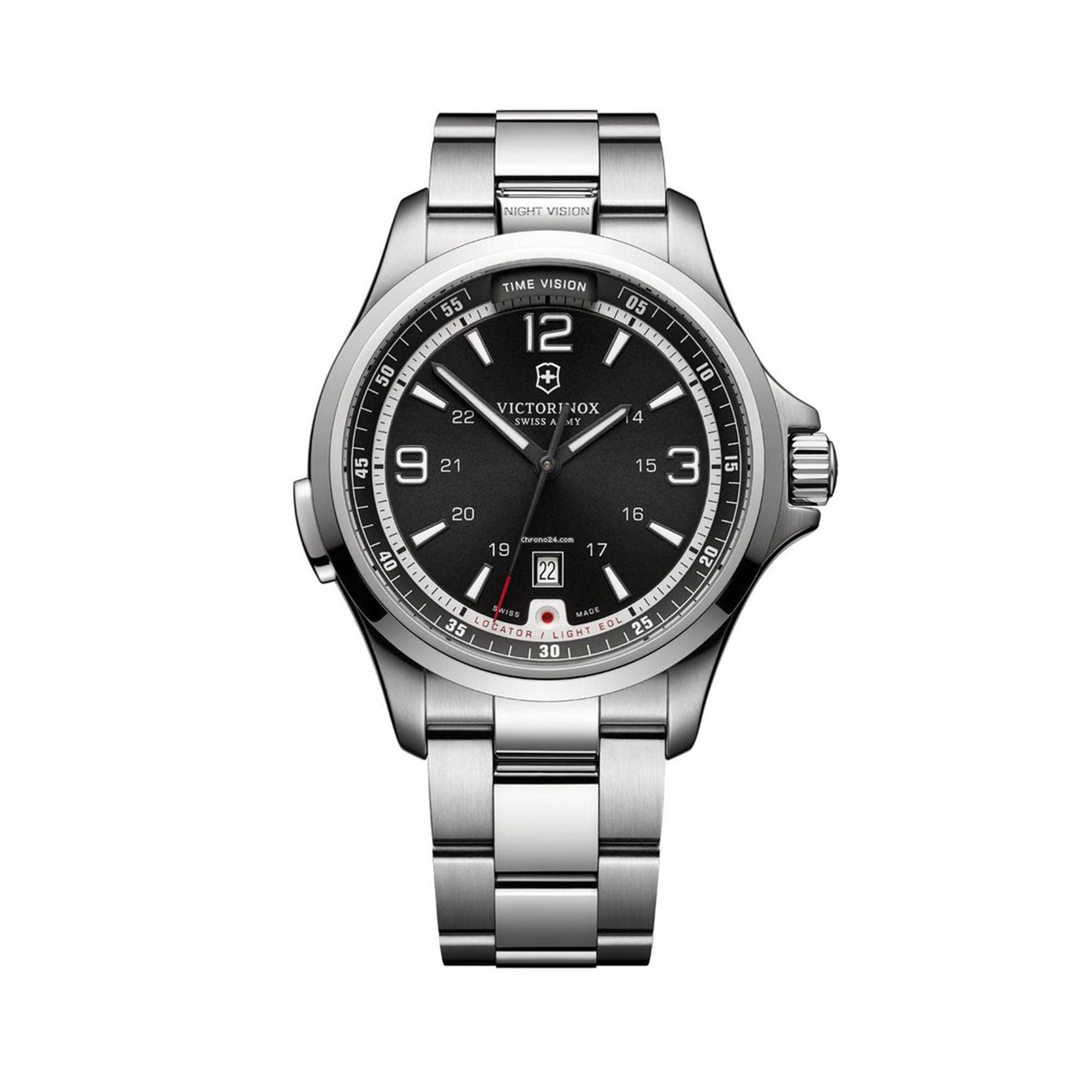 Victorinox night vision quartz movement best sale anthracite dial men's watch 241730