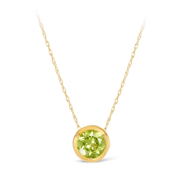 Peridot & Diamond Reversible Necklace in 9ct Yellow Gold