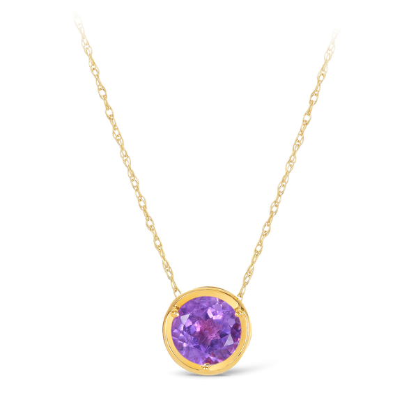 Amethyst & Diamond Reversible Necklace in 9ct Yellow Gold
