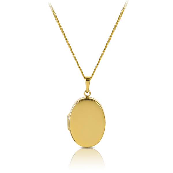 Plain Oval Locket in 9ct Yellow Gold