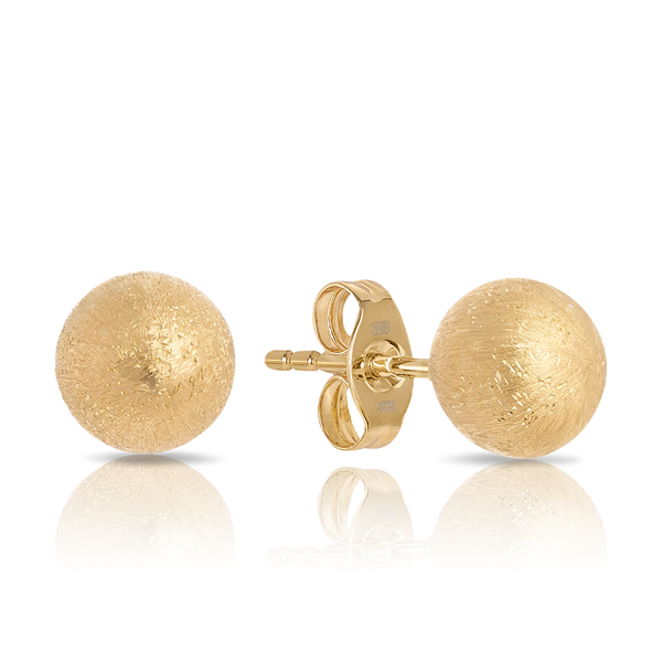 Textured Ball Stud Earrings in 9ct Yellow Gold