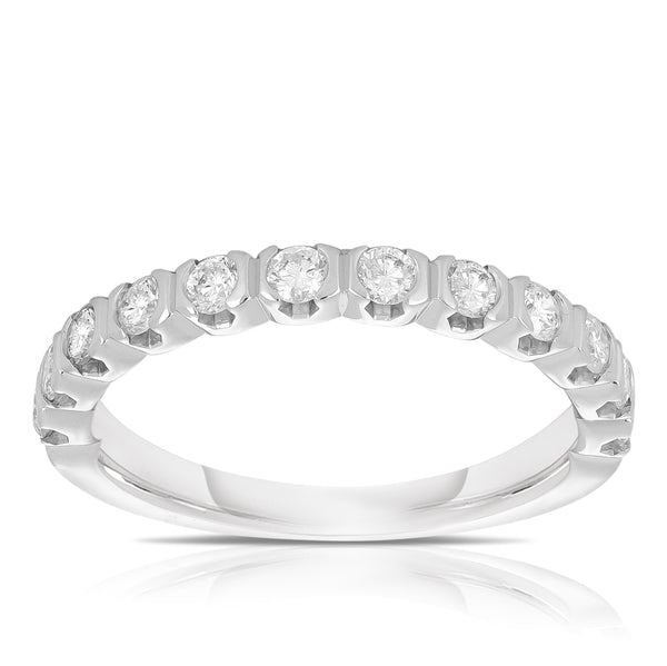 0.54ct TW Round Brilliant Cut Diamond Wedding & Anniversary Ring in 18ct White Gold