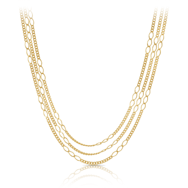 45cm Graduated Layered Chain in 9ct Yellow Gold - Wallace Bishop