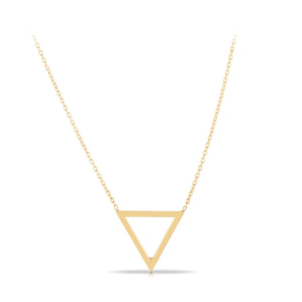 9ct Yellow Gold Triangle Pendant Necklace