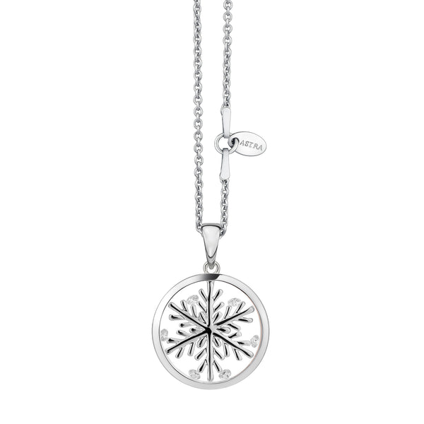 ASTRA Lucky Snowflake Cubic Zirconia Pendant in Sterling Silver