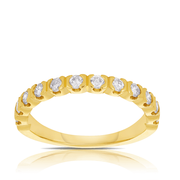 0.49ct TW Diamond Anniversary Band Ring in 18ct Yellow Gold