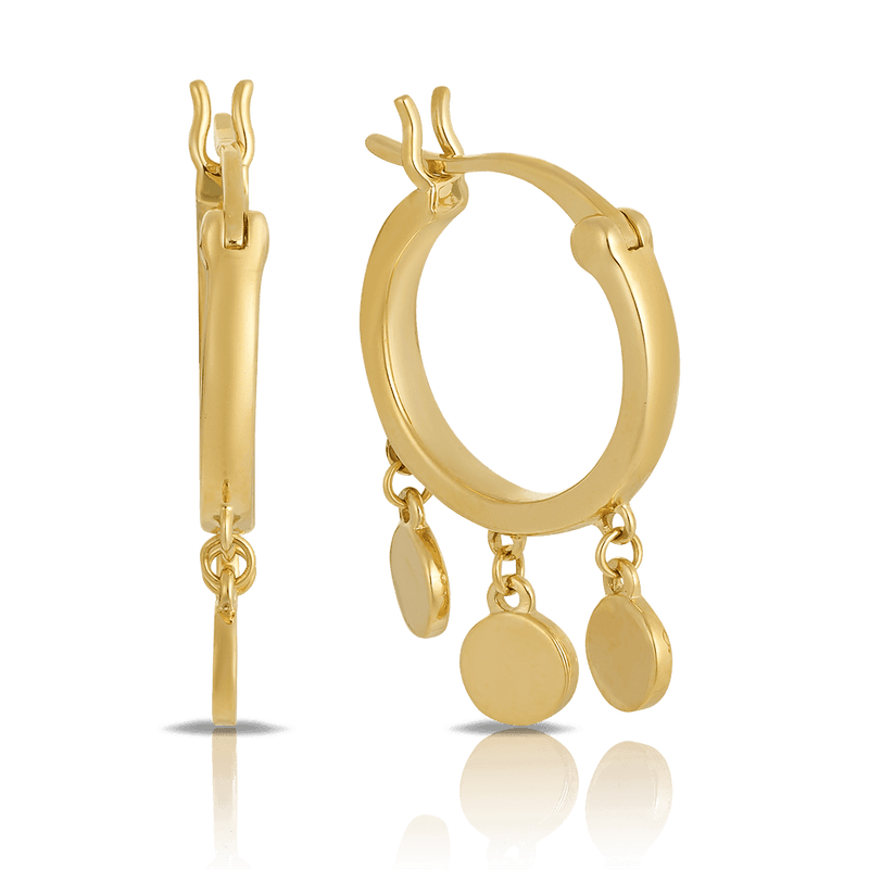 Disc Hoops in 9ct Yellow Gold - Wallace Bishop