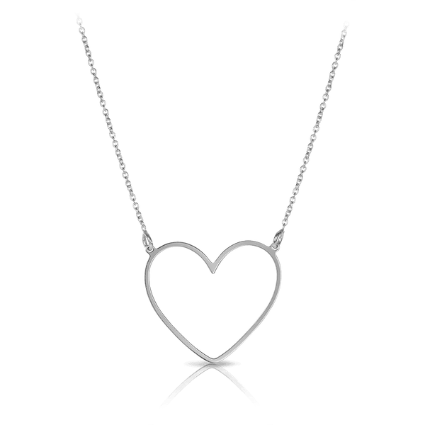 Open Heart Necklace in Sterling Silver - Wallace Bishop