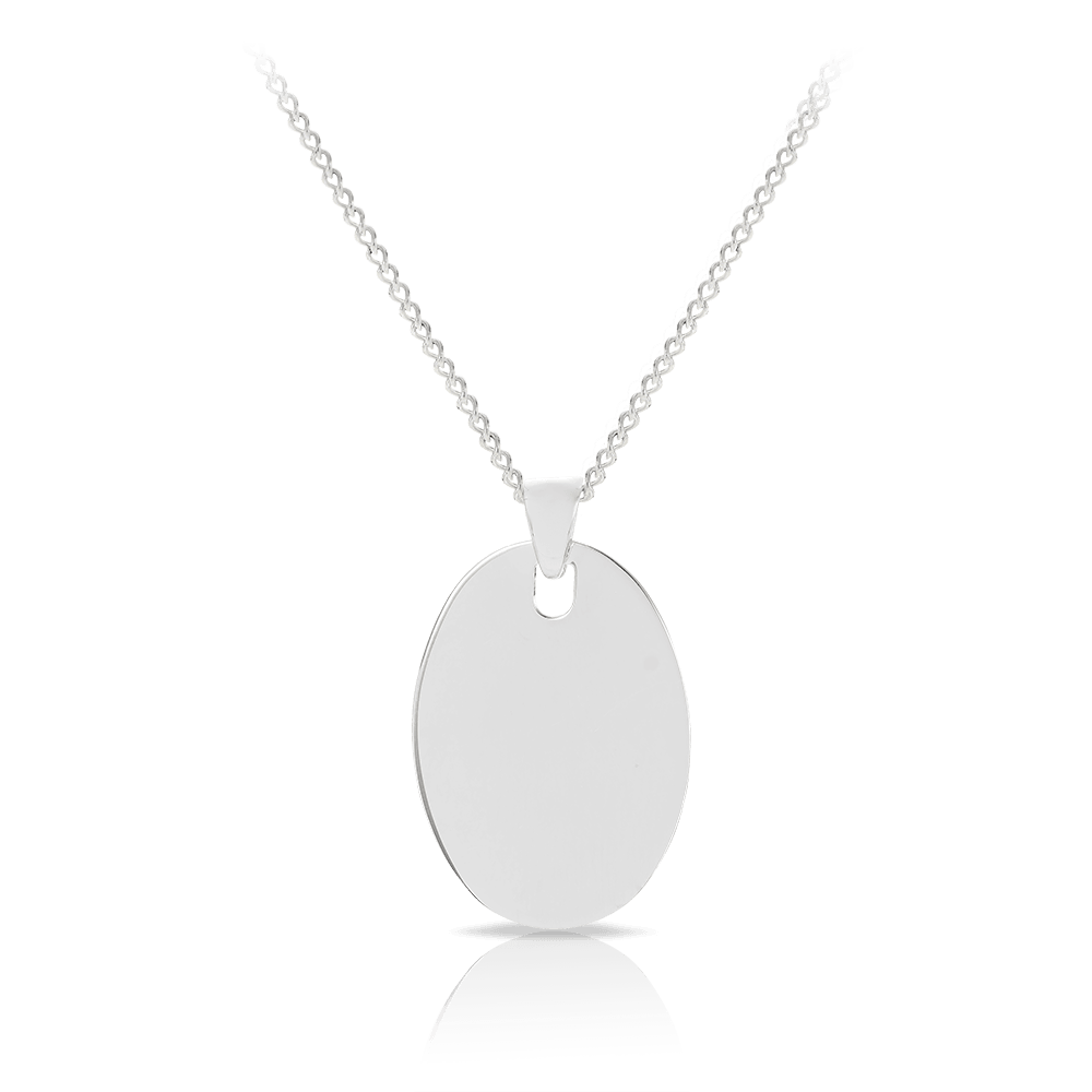 Oval on sale tag necklace
