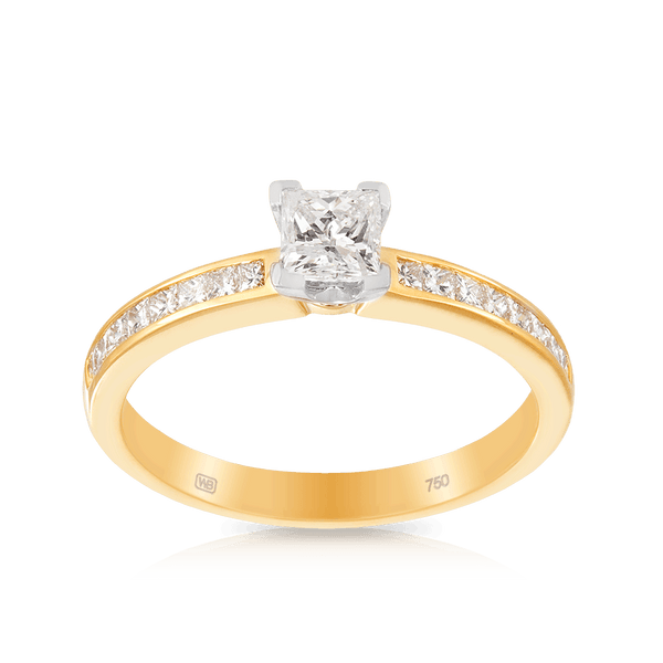 Princess Cut Diamond Engagement Ring in 18ct Yellow Gold - Wallace Bishop