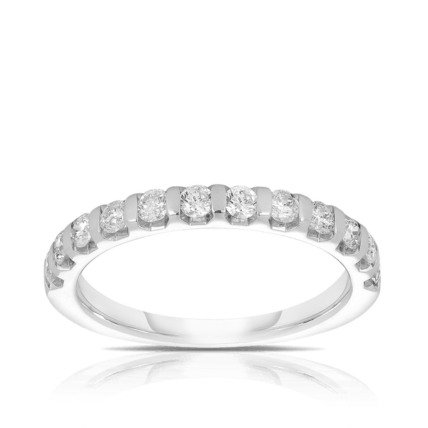Round Brilliant Cut Diamond Wedding & Anniversary Ring in 18ct White Gold - Wallace Bishop