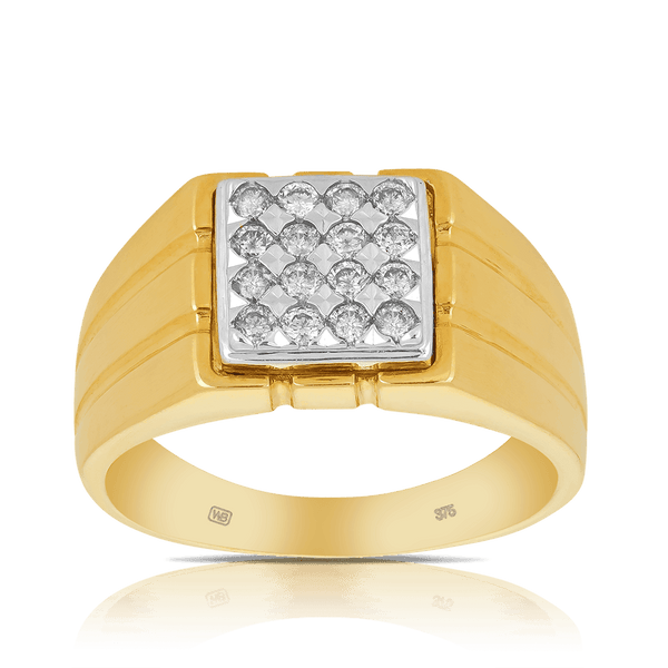 0.50ct TDW Diamond Men's Wedding Band in 9ct Yellow & White Gold - Wallace Bishop