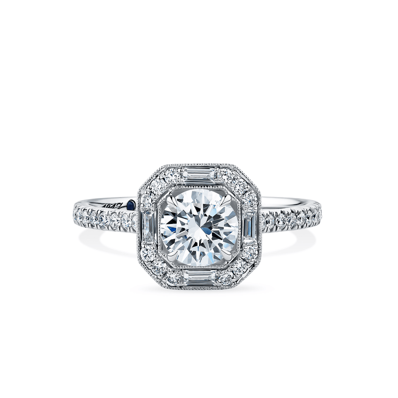 1917™ 1.30ct TW Diamond Vintage Halo Engagement Ring in 18ct White Gold - Wallace Bishop