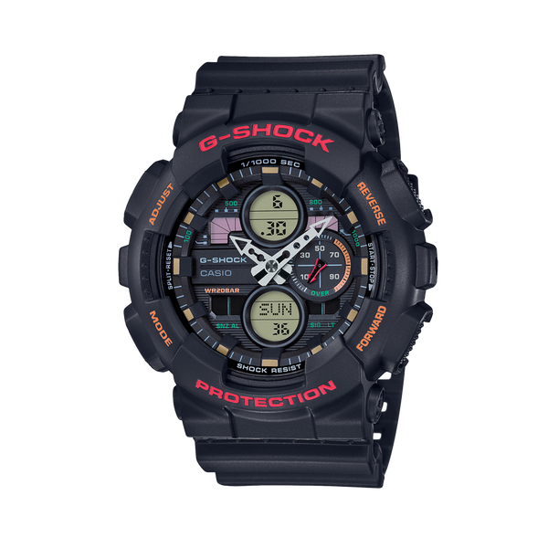 Casio Men's G-SHOCK Resin Analogue Digital Sport Watch Black Dial GA140-1A4