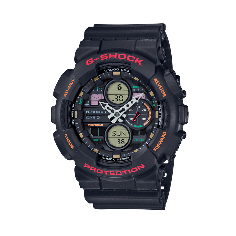 Casio Men's G-SHOCK Resin Analogue Digital Sport Watch Black Dial GA140-1A4