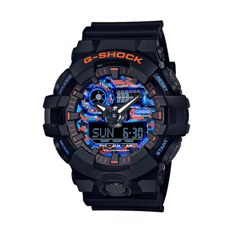Casio G-Shock Men's Resin Analogue Digital Watch GA700CT-1ADR - Wallace Bishop