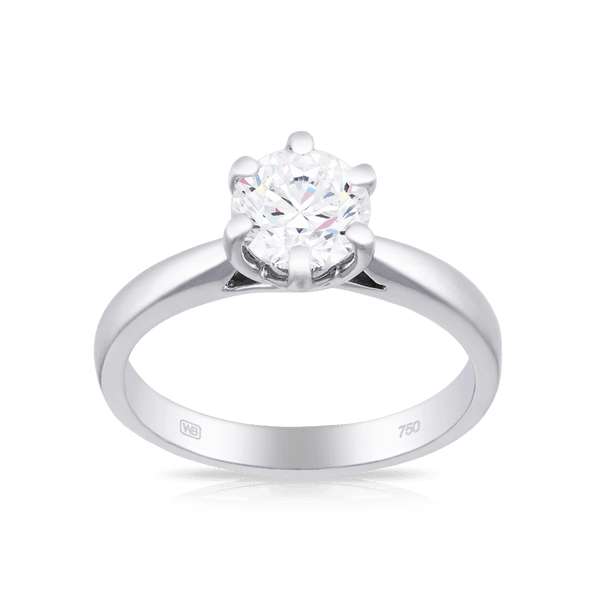 1ct TW Diamond Solitaire Engagement Ring in 18ct White Gold - Wallace Bishop