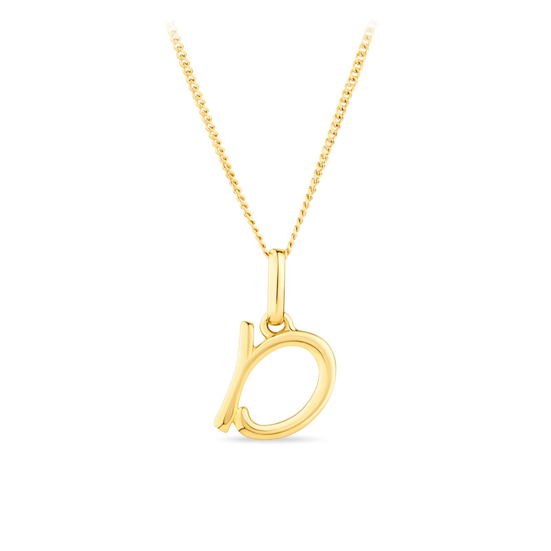 Initial Pendant in 9ct Yellow Gold
