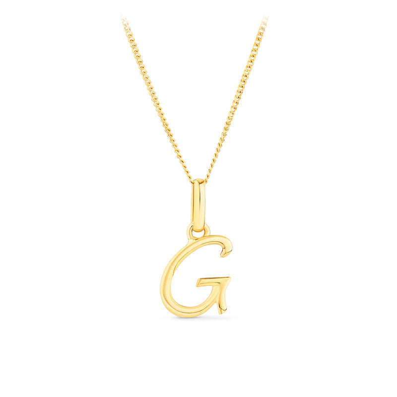Initial Pendant in 9ct Yellow Gold