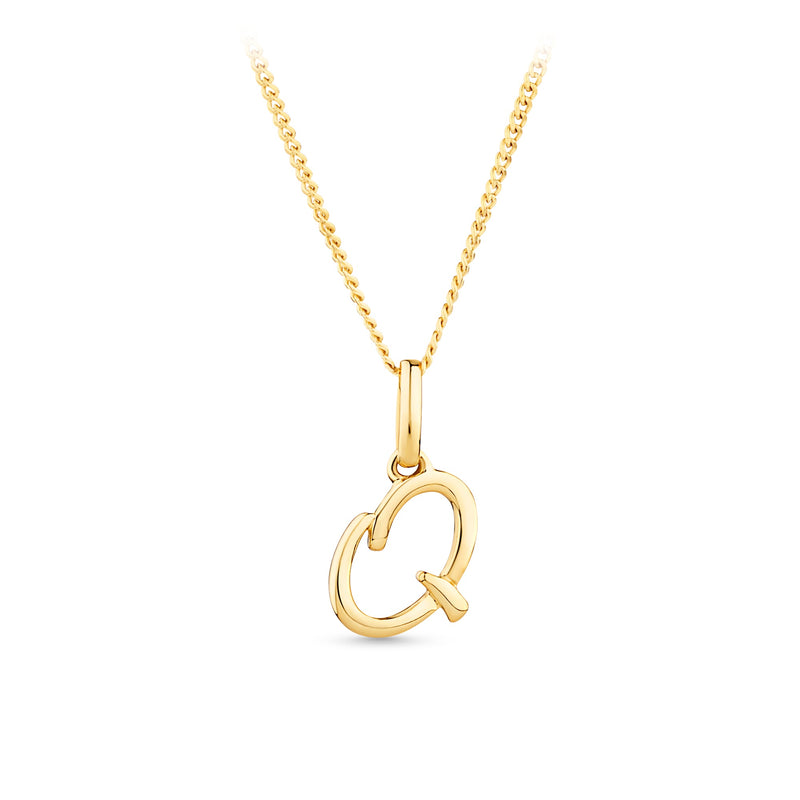 Initial Pendant in 9ct Yellow Gold