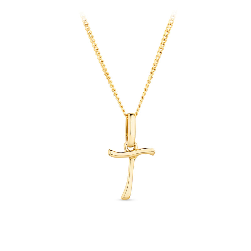 Initial Pendant in 9ct Yellow Gold