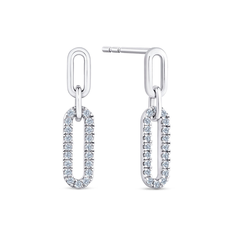 Cubic Zirconia Paperclip 2 Piece Set in Green Bauble