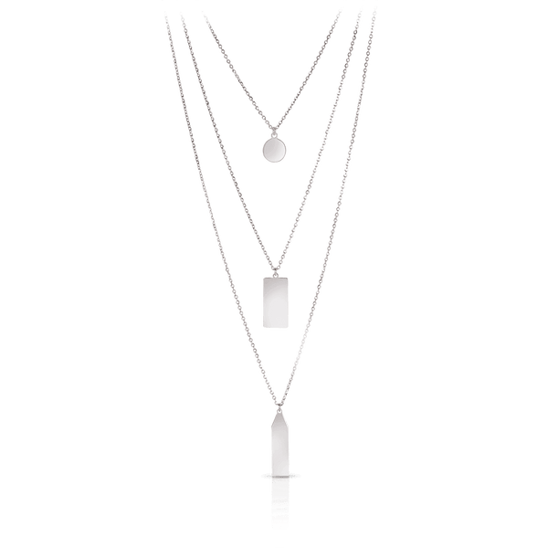 50cm Triple Strand Charm Necklace in Sterling Silver - Wallace Bishop