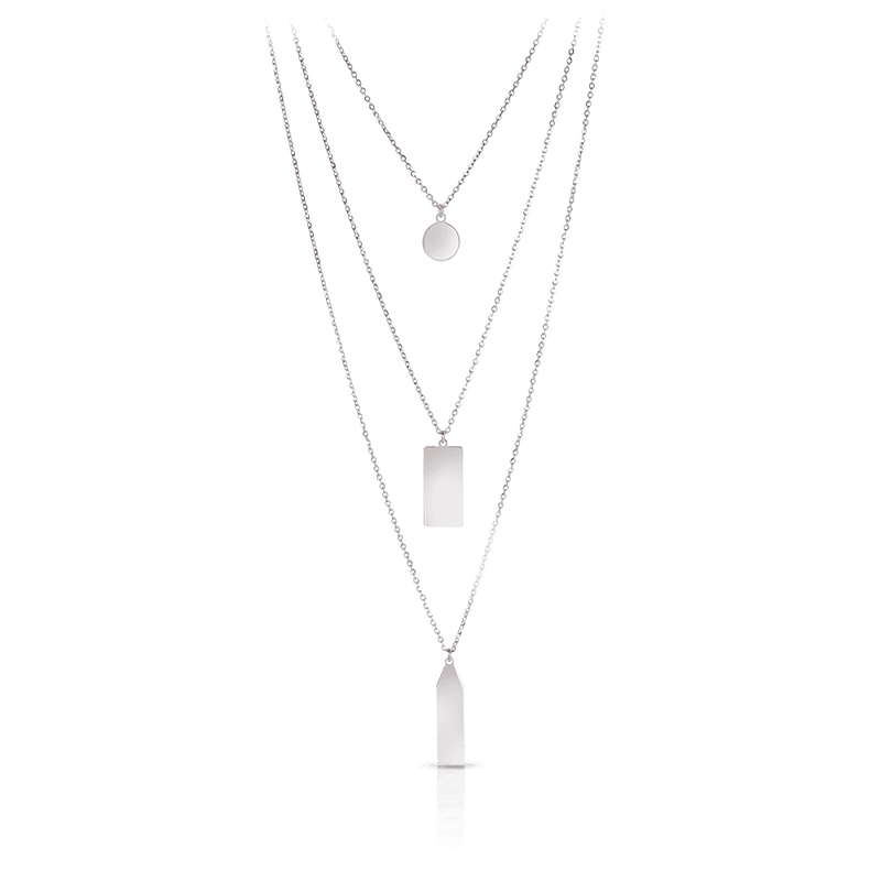 50cm Triple Strand Charm Necklace in Sterling Silver - Wallace Bishop