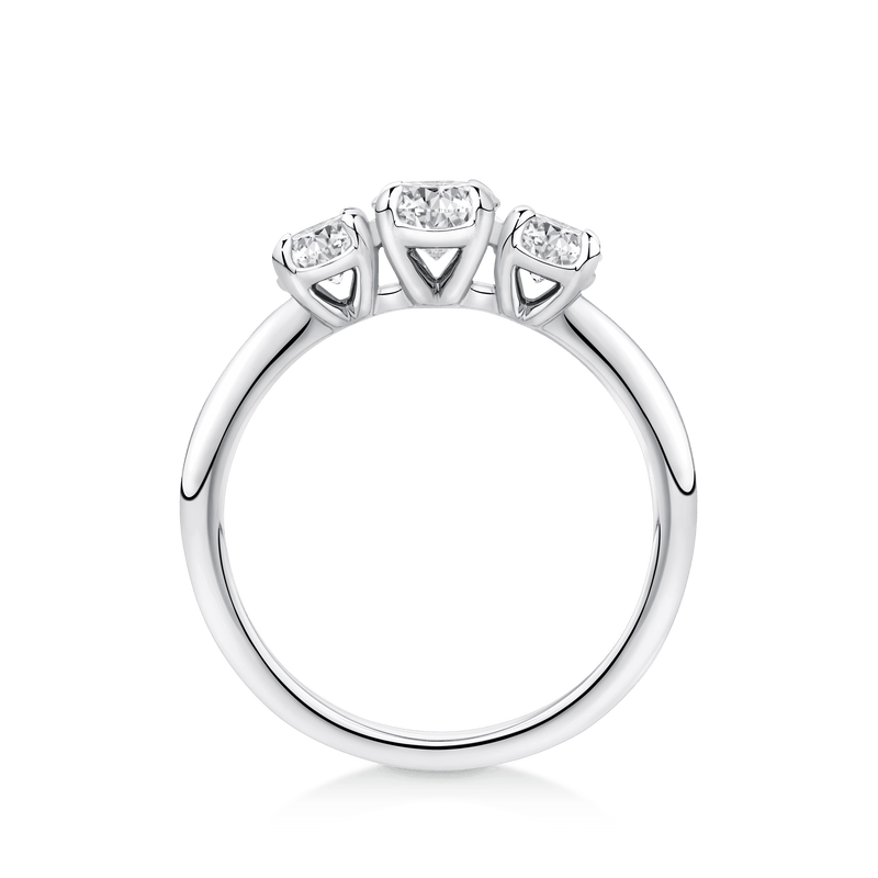 Amāre 1.00 Carat TW Diamond Three Stone Engagement Ring set in Platinum - Wallace Bishop