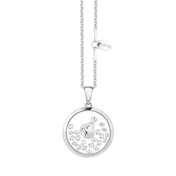 ASTRA Air Balloon Cubic Zirconia Circle Pendant in Sterling Silver - Wallace Bishop