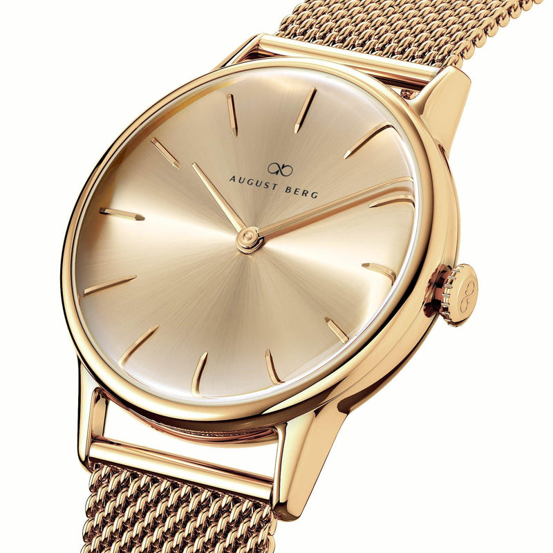 August Berg Women's Serenity Gold PVD Quartz Fashion Watch Champagne Dial - Wallace Bishop