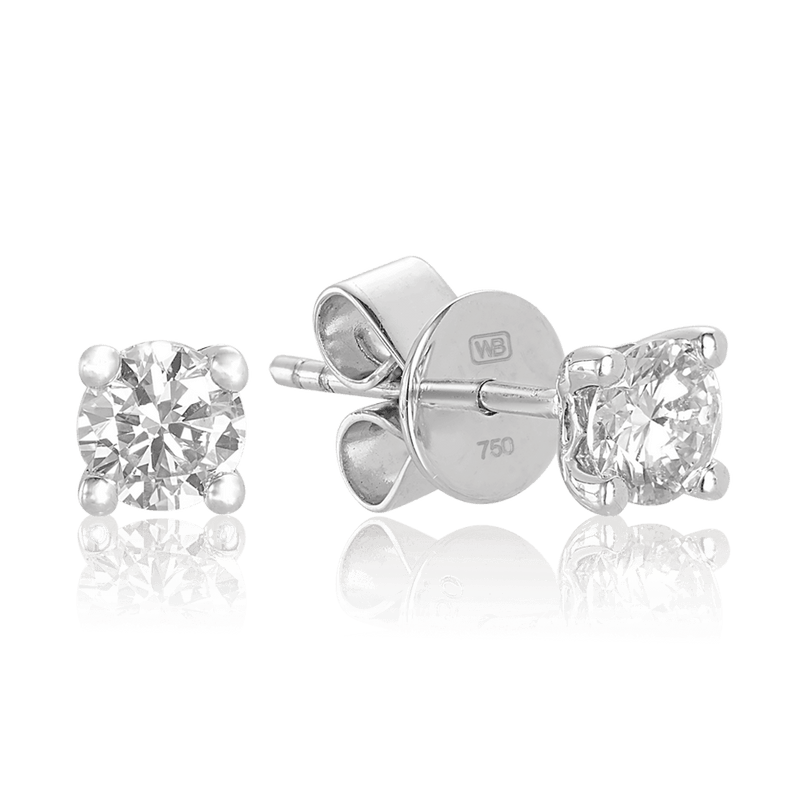 Australian Diamonds® Argyle White Diamond Stud Earrings in 18ct White Gold - Wallace Bishop