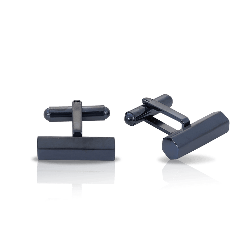 Black Cufflinks in Stainless Steel - Wallace Bishop