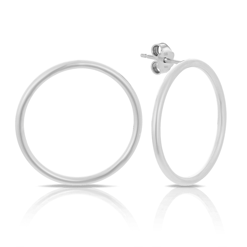 Circle Stud Earrings in Sterling Silver - Wallace Bishop
