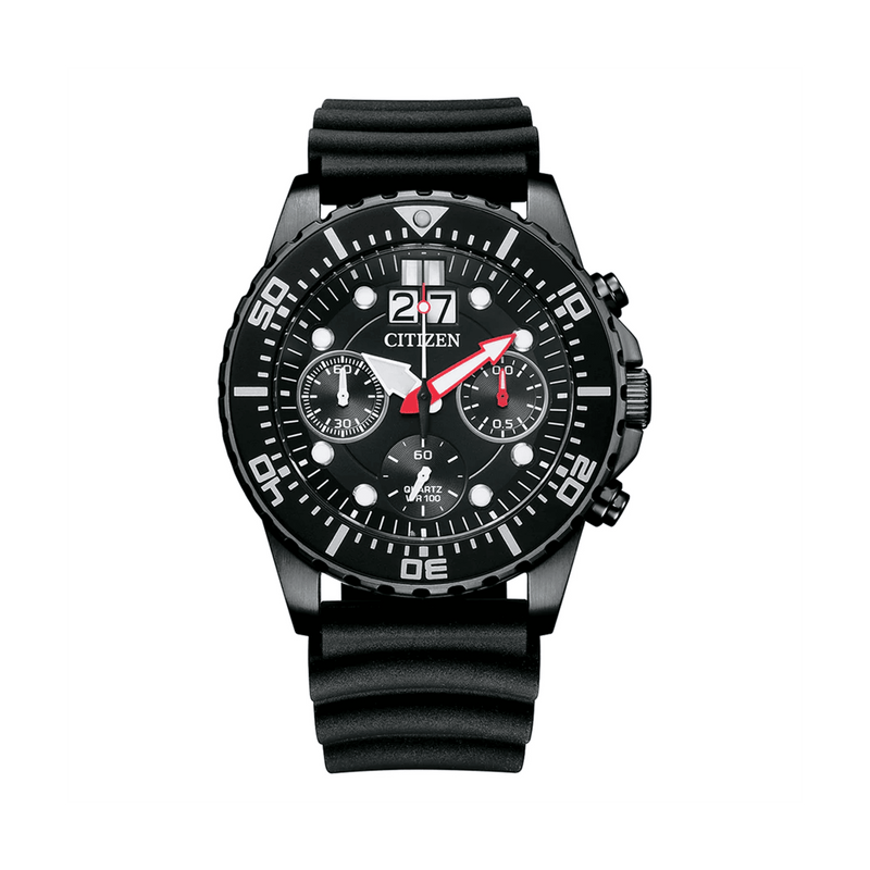 Citizen Men's 43mm Black PVD Quartz Chronograph Watch AI7005-12E
