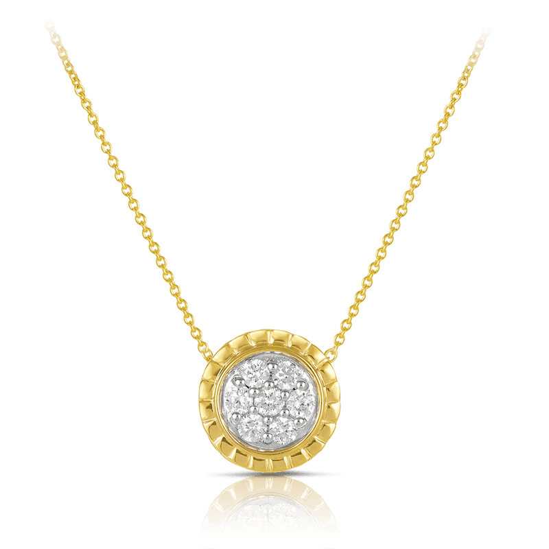 Cluster Diamond Necklace in 9ct White and Yellow Gold TGW 0.18ct - Wallace Bishop