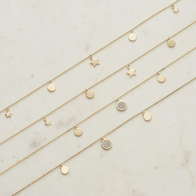 Diamond Circle Trio Necklace set in 9ct Yellow Gold - Wallace Bishop