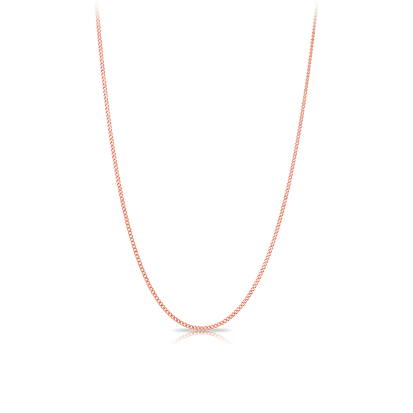 Diamond Cut Curb Link 45cm Chain in 9ct Rose Gold - Wallace Bishop