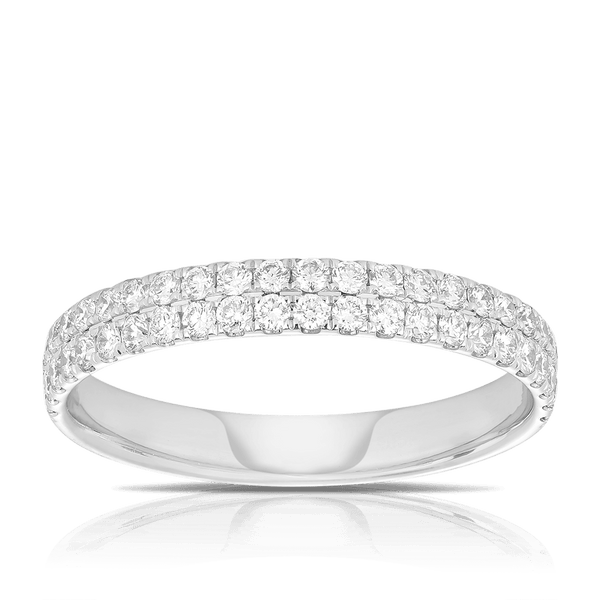 Diamond Double Row Band in 18ct White Gold TGW 0.50ct - Wallace Bishop