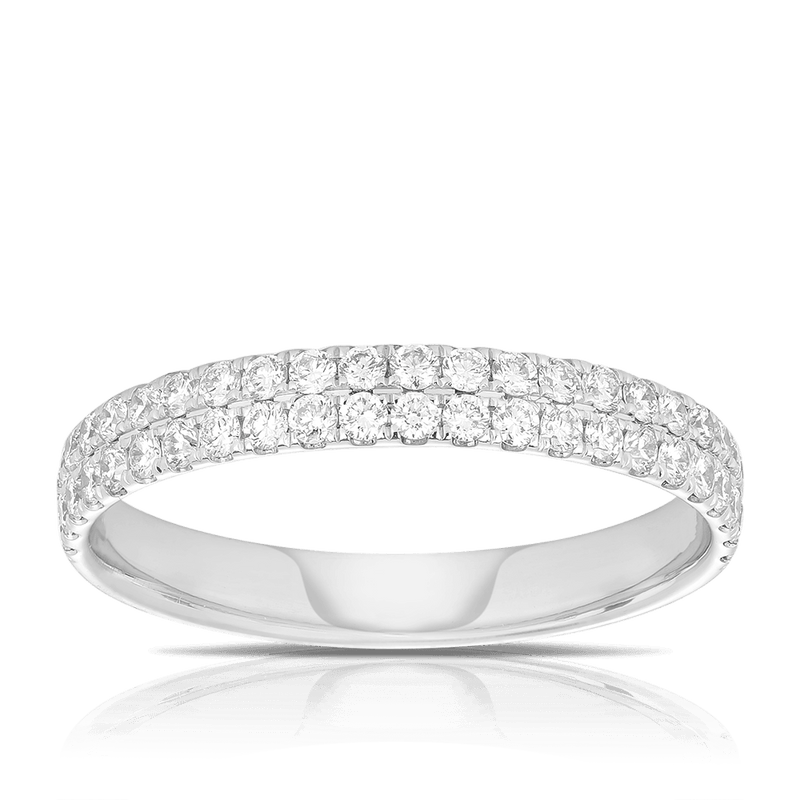 Diamond Double Row Band in 18ct White Gold TGW 0.50ct - Wallace Bishop