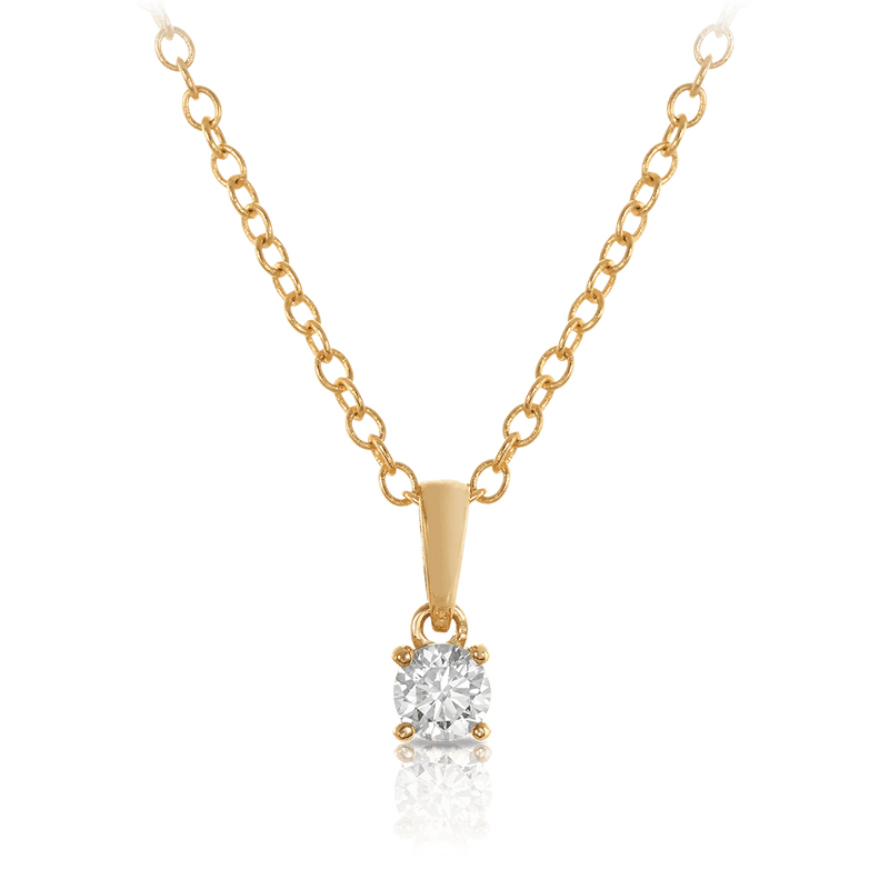 Diamond Solitaire Pendant in 9ct Yellow Gold - Wallace Bishop