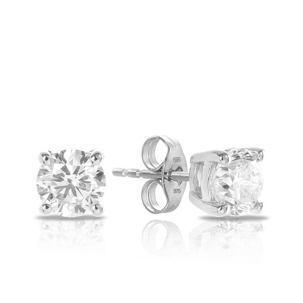 Diamond Stud Earrings in 9ct White Gold - Wallace Bishop