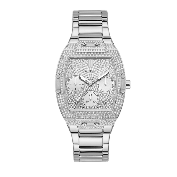 Guess Unisex Stainless Steel Quartz Fashion Watch Pave Dial - Wallace Bishop