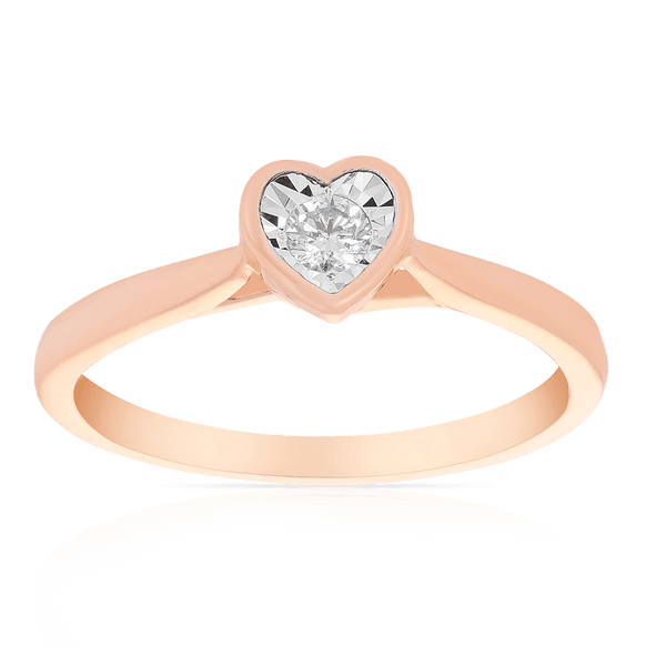 I Will® Diamond Heart Ring in 9ct Rose Gold - Wallace Bishop