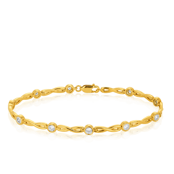 Infinity Link Diamond Bracelet in 9ct Yellow Gold - Wallace Bishop