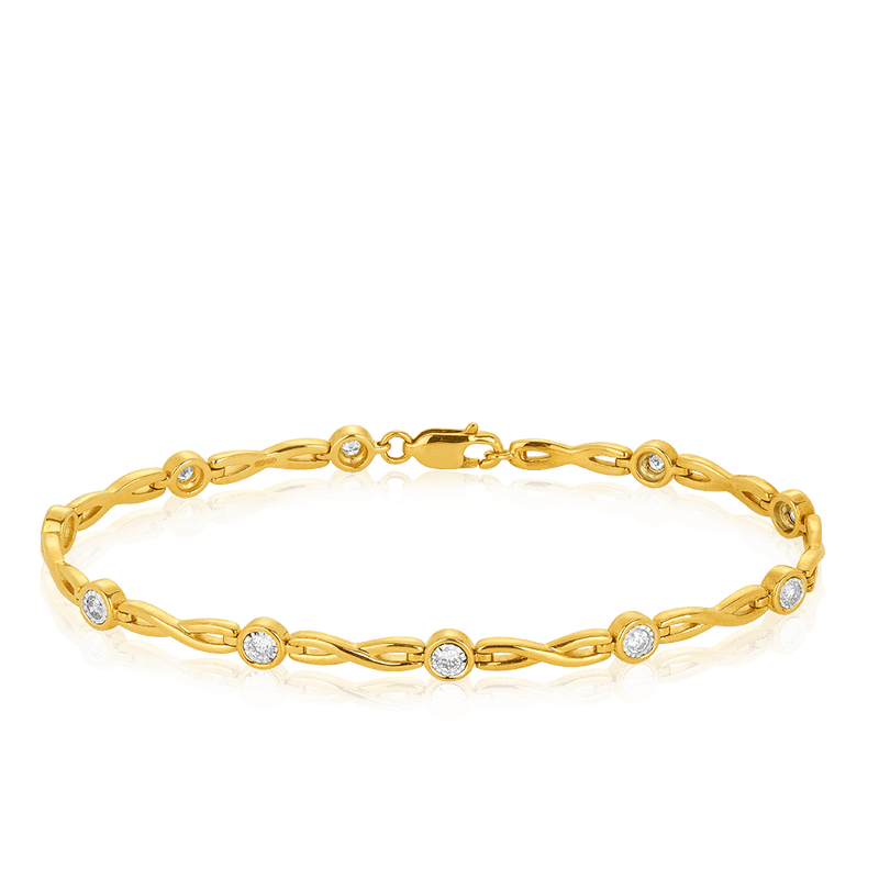 Infinity Link Diamond Bracelet in 9ct Yellow Gold - Wallace Bishop