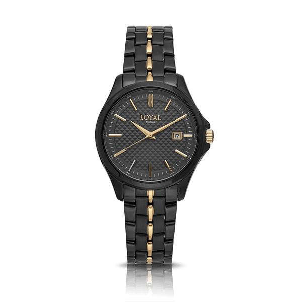 Loyal Enigma Women's Black & Gold Plated Quartz Watch - Wallace Bishop