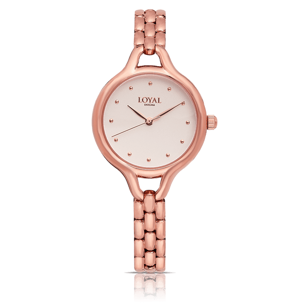 Loyal Women's Enigma Rose Plated Quartz Dress Watch Silver Dial - Wallace Bishop